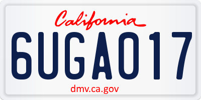 CA license plate 6UGA017
