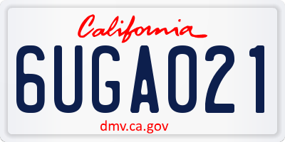 CA license plate 6UGA021