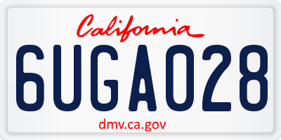 CA license plate 6UGA028