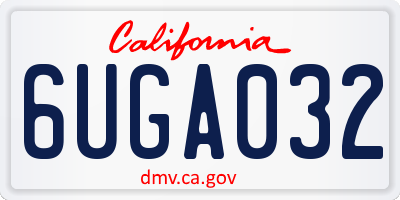 CA license plate 6UGA032