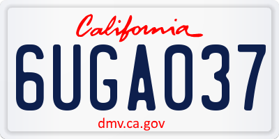 CA license plate 6UGA037