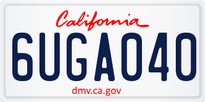 CA license plate 6UGA040