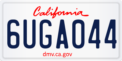 CA license plate 6UGA044