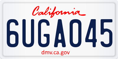 CA license plate 6UGA045