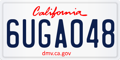 CA license plate 6UGA048