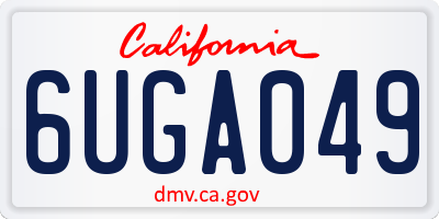CA license plate 6UGA049