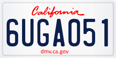 CA license plate 6UGA051