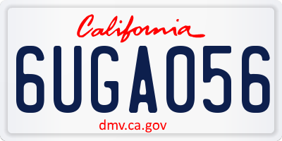 CA license plate 6UGA056