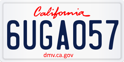 CA license plate 6UGA057