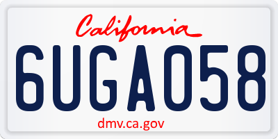 CA license plate 6UGA058
