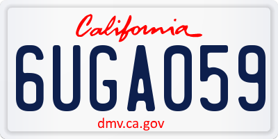 CA license plate 6UGA059