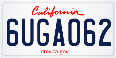 CA license plate 6UGA062
