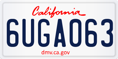 CA license plate 6UGA063