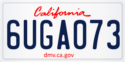 CA license plate 6UGA073