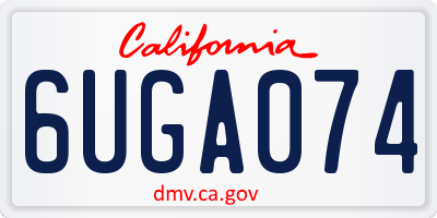 CA license plate 6UGA074