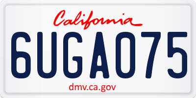 CA license plate 6UGA075