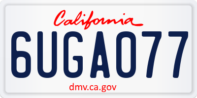 CA license plate 6UGA077
