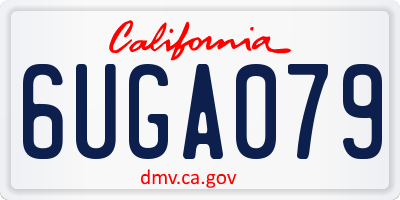 CA license plate 6UGA079