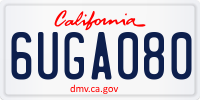 CA license plate 6UGA080