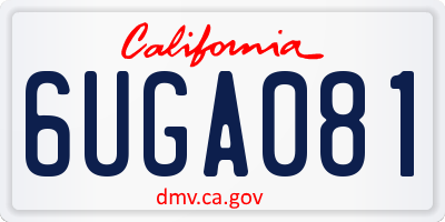 CA license plate 6UGA081