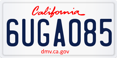 CA license plate 6UGA085