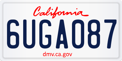 CA license plate 6UGA087