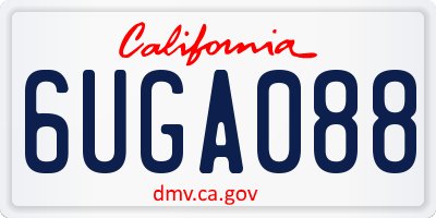 CA license plate 6UGA088