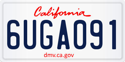 CA license plate 6UGA091