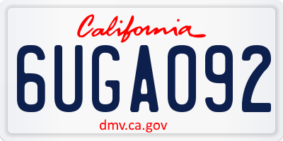 CA license plate 6UGA092