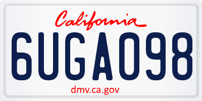 CA license plate 6UGA098