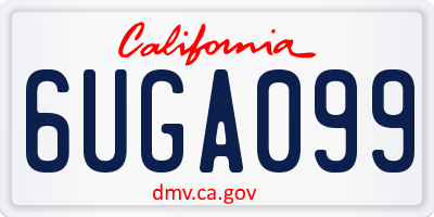 CA license plate 6UGA099