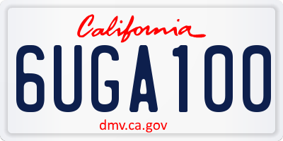 CA license plate 6UGA100