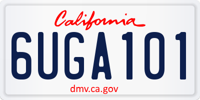 CA license plate 6UGA101