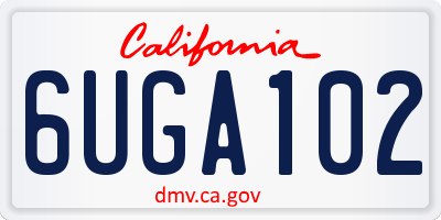 CA license plate 6UGA102
