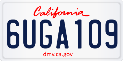 CA license plate 6UGA109