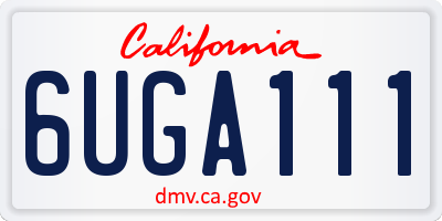 CA license plate 6UGA111