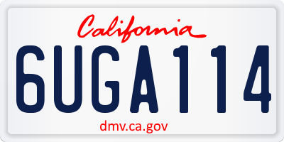 CA license plate 6UGA114