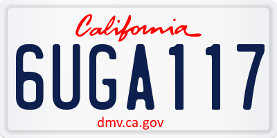 CA license plate 6UGA117