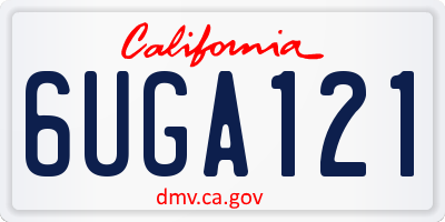 CA license plate 6UGA121