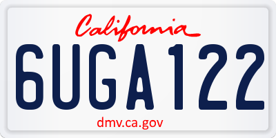 CA license plate 6UGA122