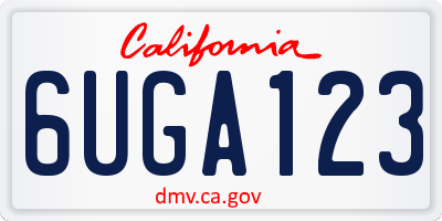 CA license plate 6UGA123
