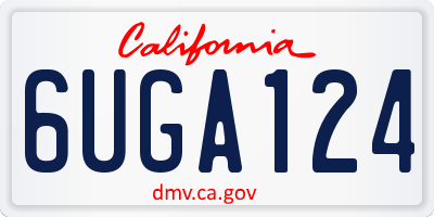 CA license plate 6UGA124