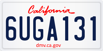 CA license plate 6UGA131