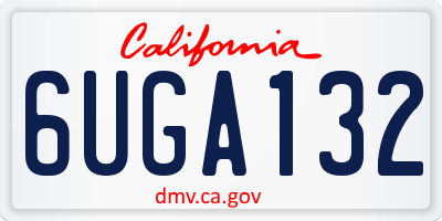 CA license plate 6UGA132
