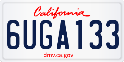 CA license plate 6UGA133