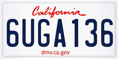 CA license plate 6UGA136