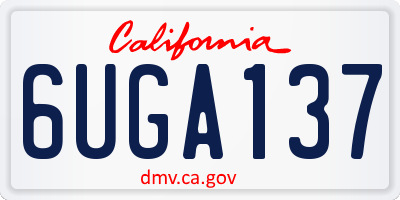 CA license plate 6UGA137