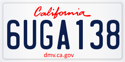CA license plate 6UGA138