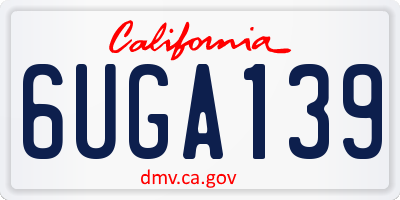CA license plate 6UGA139