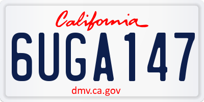 CA license plate 6UGA147